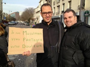 Fouad and Patrick together in front of the kosher shop attacked by terrorists.