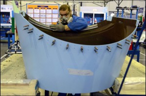  An employee works at an aeronautical factory in Nouaceur, Morocco. The demand for aviation jobs will be high in 2015, according to a study on employment