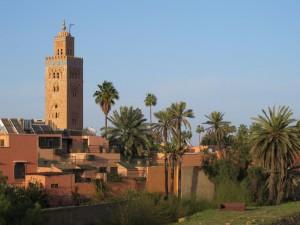 Koutoubia Mosque Marrakech. View from terrace, Riad Goloboy Marrakech