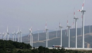 Wind turbines are pictured at the wind farm of "Dahr Saadane", in Tangiers