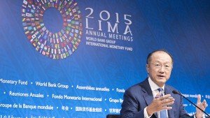 World Bank chief Jim Kim addresses the press ahead of the 2015 annual meeting in Lima, Peru (Pic: World Bank/Flickr)