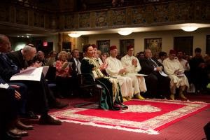 Princess Lalla Hasna of Morocco, center, at B’nai Jeshurun event. Courtesy of Peter Gefen